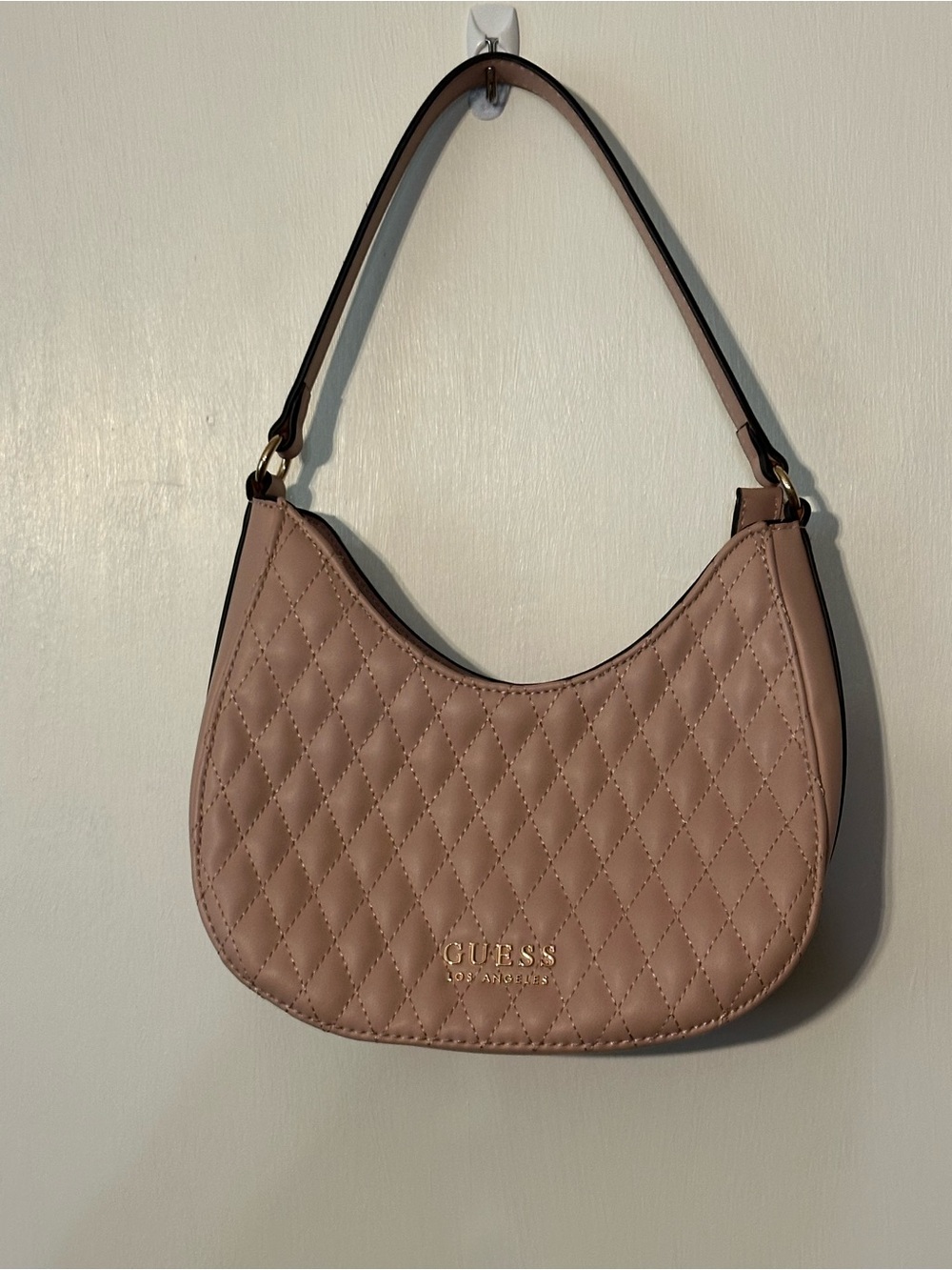 GUESS Quilted Shoulder Bag in Dusty Rose women’s purses hobo